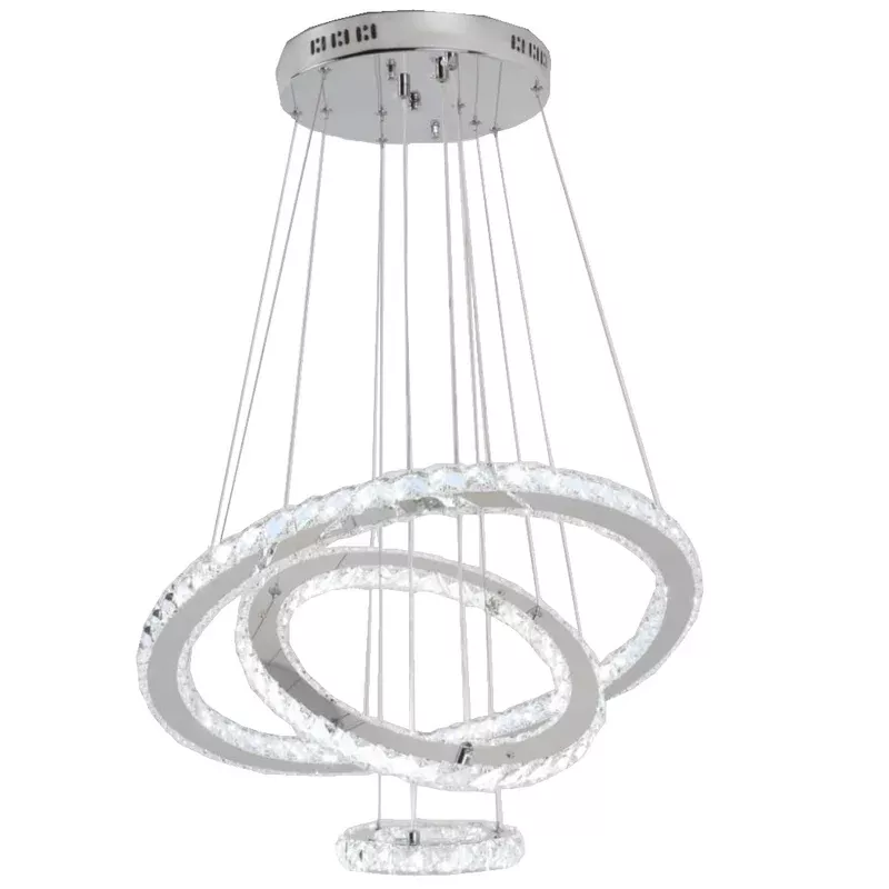 #13868 CRYSTAL CHANDELIAR 6000K-65W (3 RINGS)