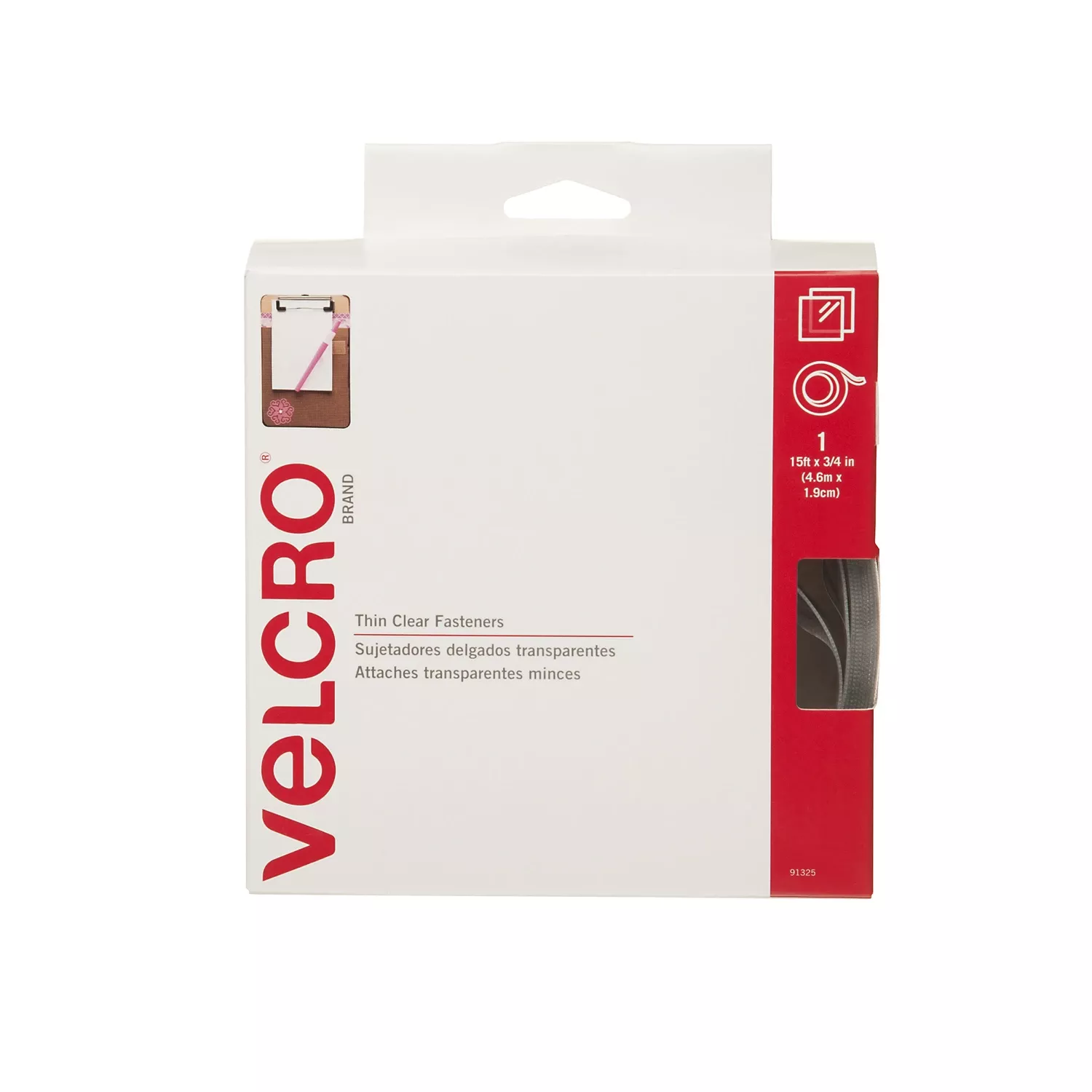 VELCRO Brand Thin Clear Medium Nylon Hook And Loop Fastener 180 In. L 1 Pk