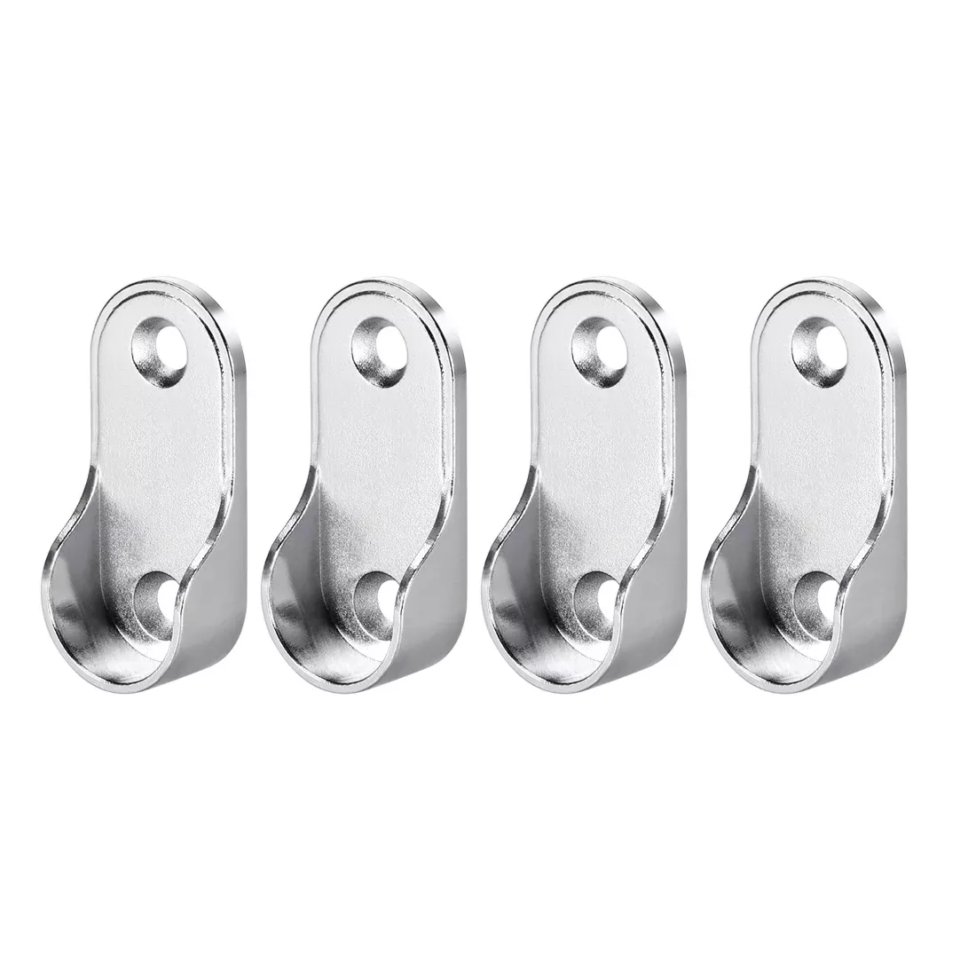 Zinc Alloy Oval Closet Rod End Supports, Fit Rod Dia 19mm 4 PCS - Wardrobe Rod Flange Bracket Support