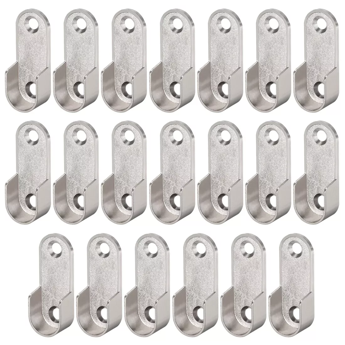 Zinc Alloy Oval Closet Rod End Supports, Wardrobe Rod Flange Bracket Support Fit Rod Dia 16mm 20pcs