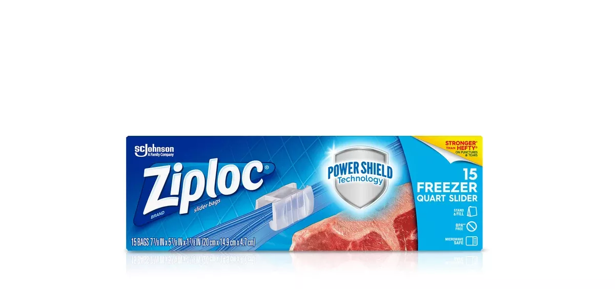 Ziploc Brand Slider Freezer Bags Quart / Medium